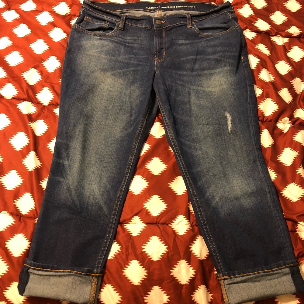 Old Navy Boyfriend Skinny Crop Jeans 12 Regular